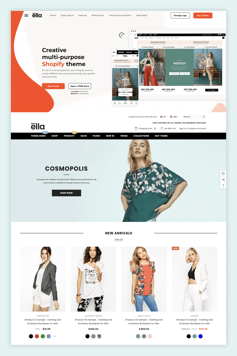 Collage of pages of an online store with photos of girls in stylish clothes.