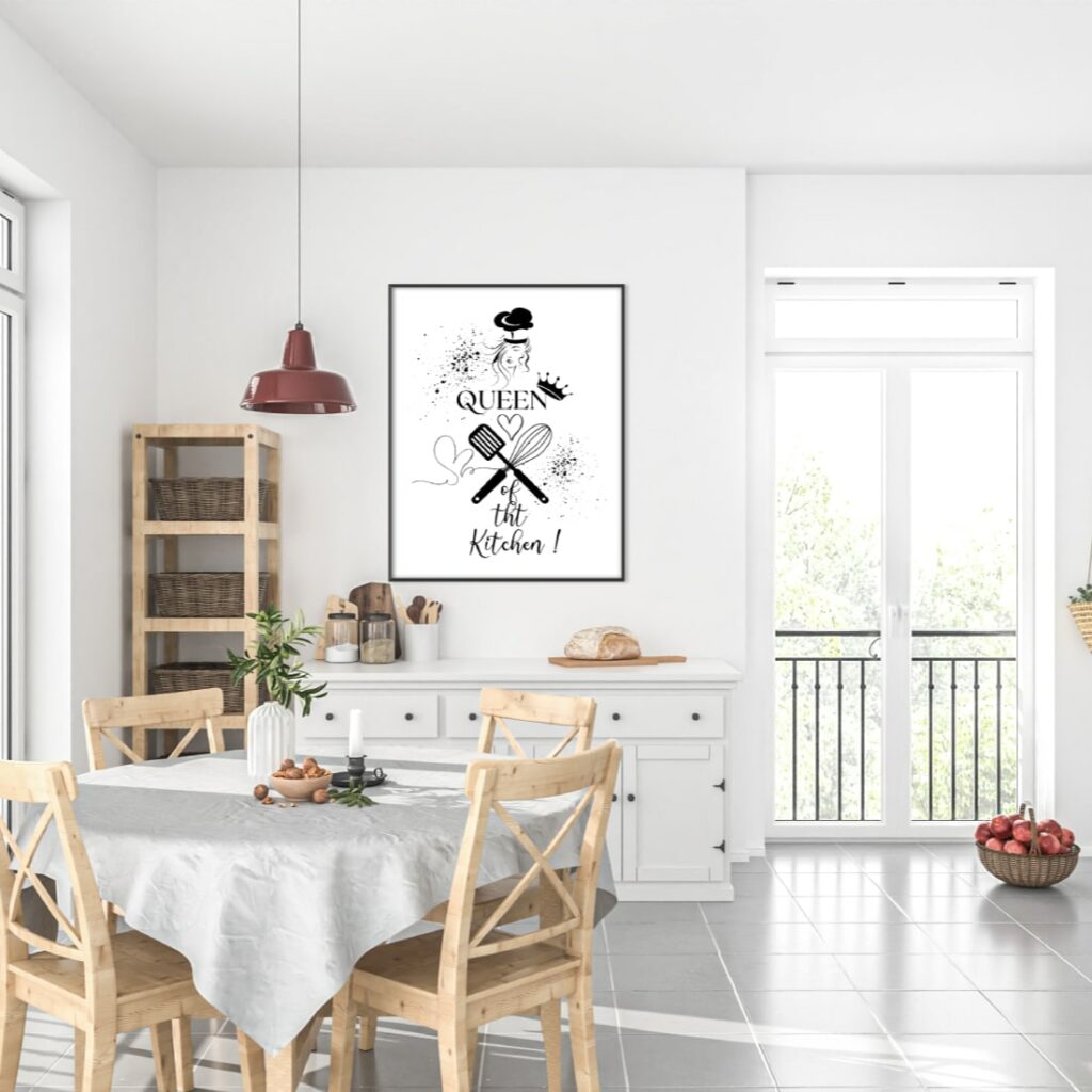 Queen of the kitchen Printable wall art home quote - MasterBundles