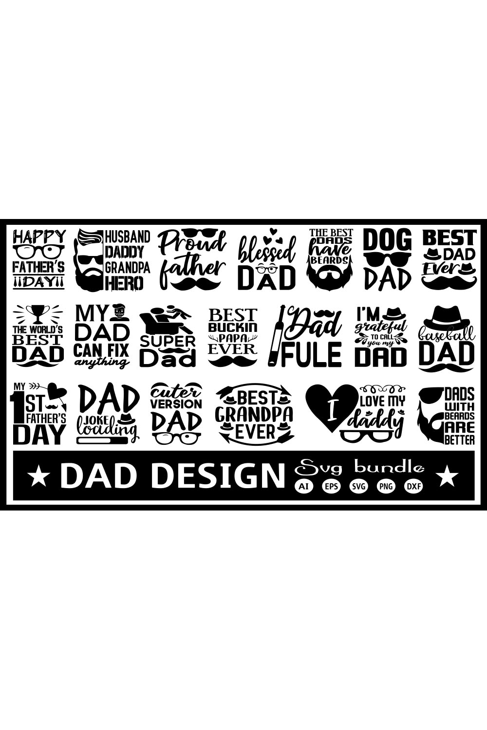 A pack of wonderful images for prints on the theme of dad