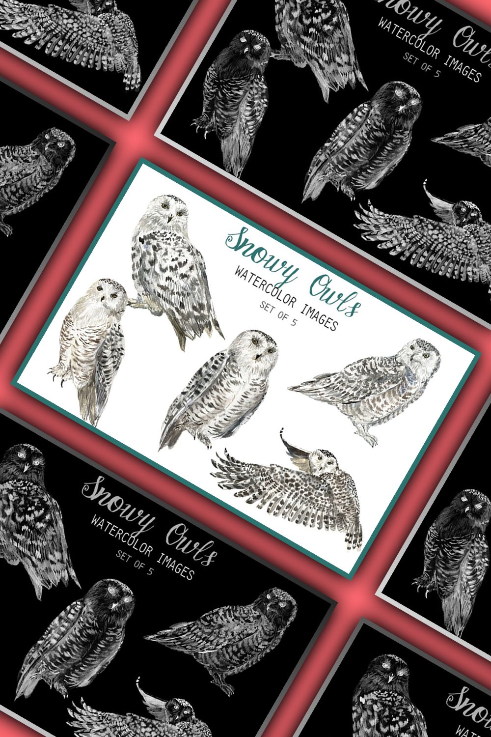 3088876 watercolor snowy owls clipart pinterest 1000 1500 173