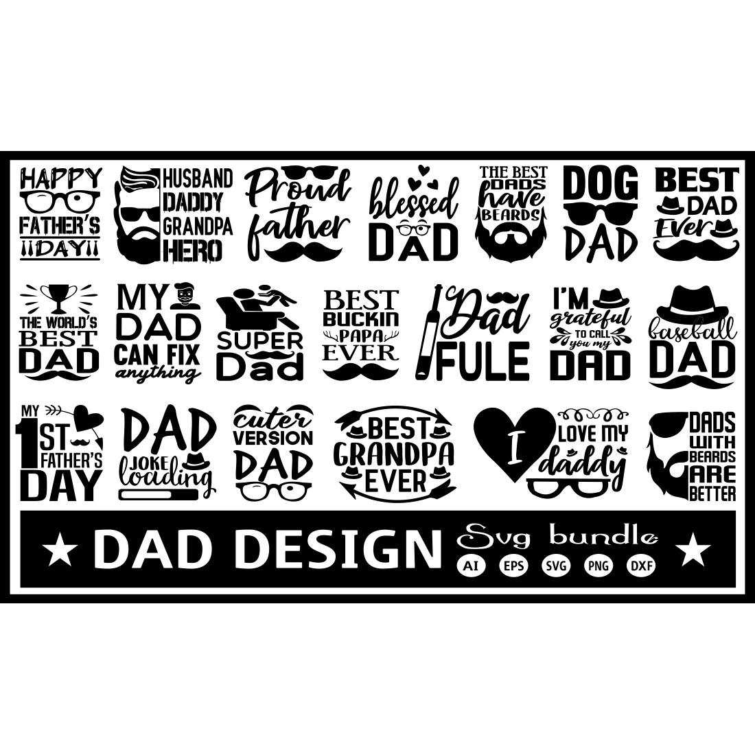 A selection of irresistible images for dad-themed prints