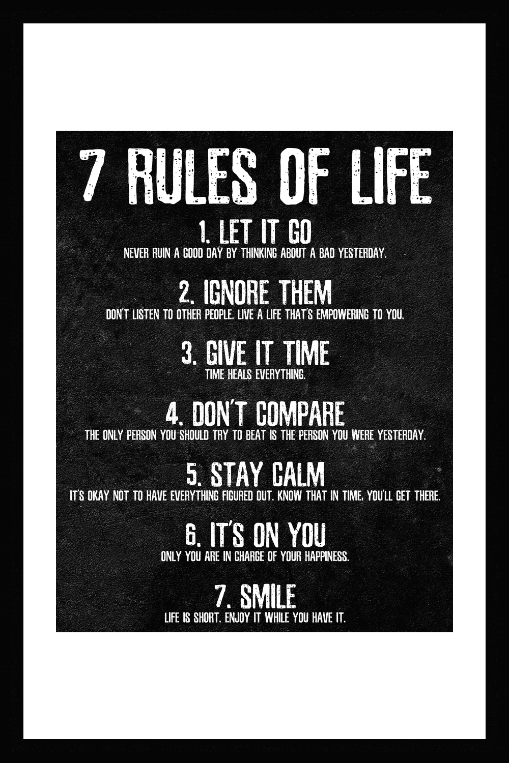 The cover of the book 7 Rules of Life Motivational Poster.