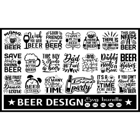 A pack of beautiful images for prints on the theme of beer