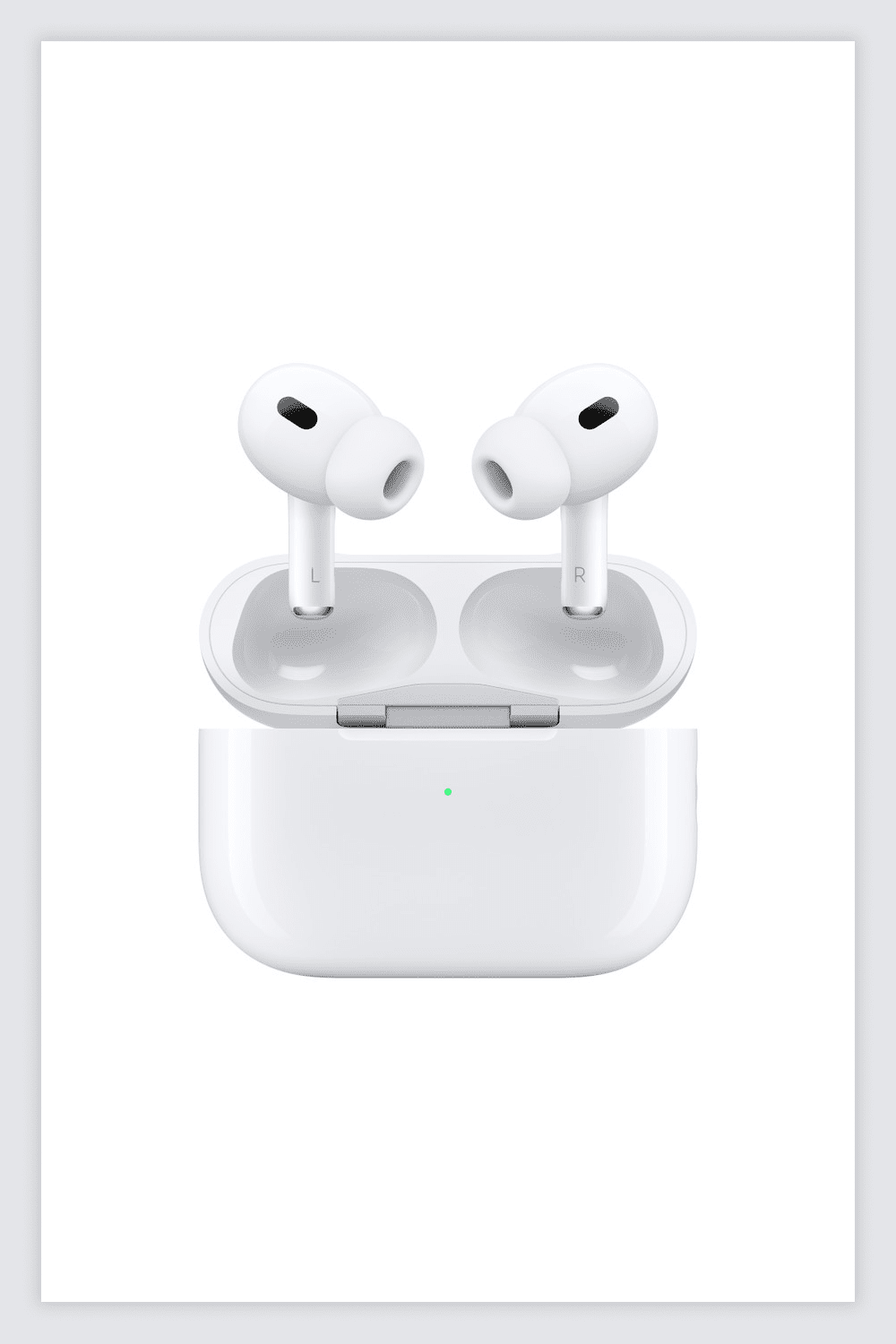 White Apple AirPods Pro.
