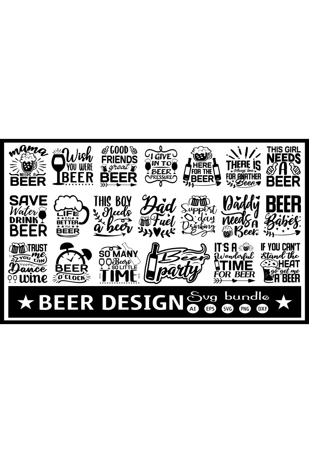A set of gorgeous images for prints on the theme of beer