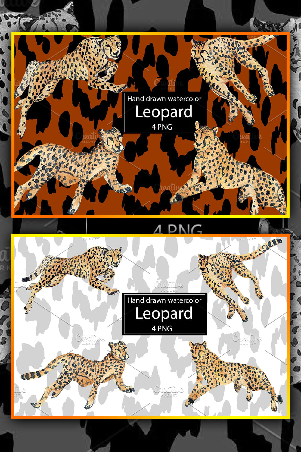 Watercolor Leopard - Pinterest.