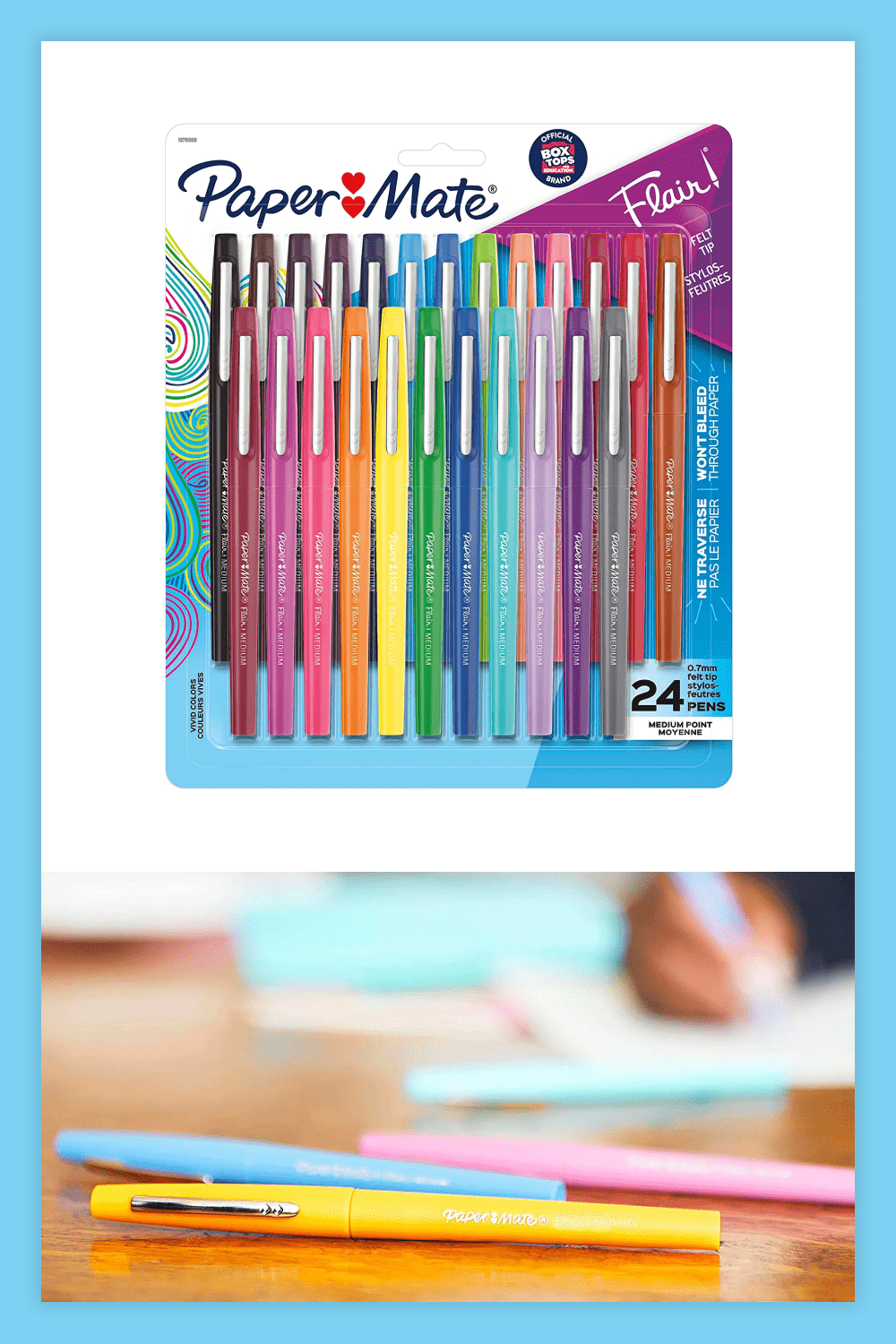 Paper Mate Felt Tip Pens Flair Marker Pens.
