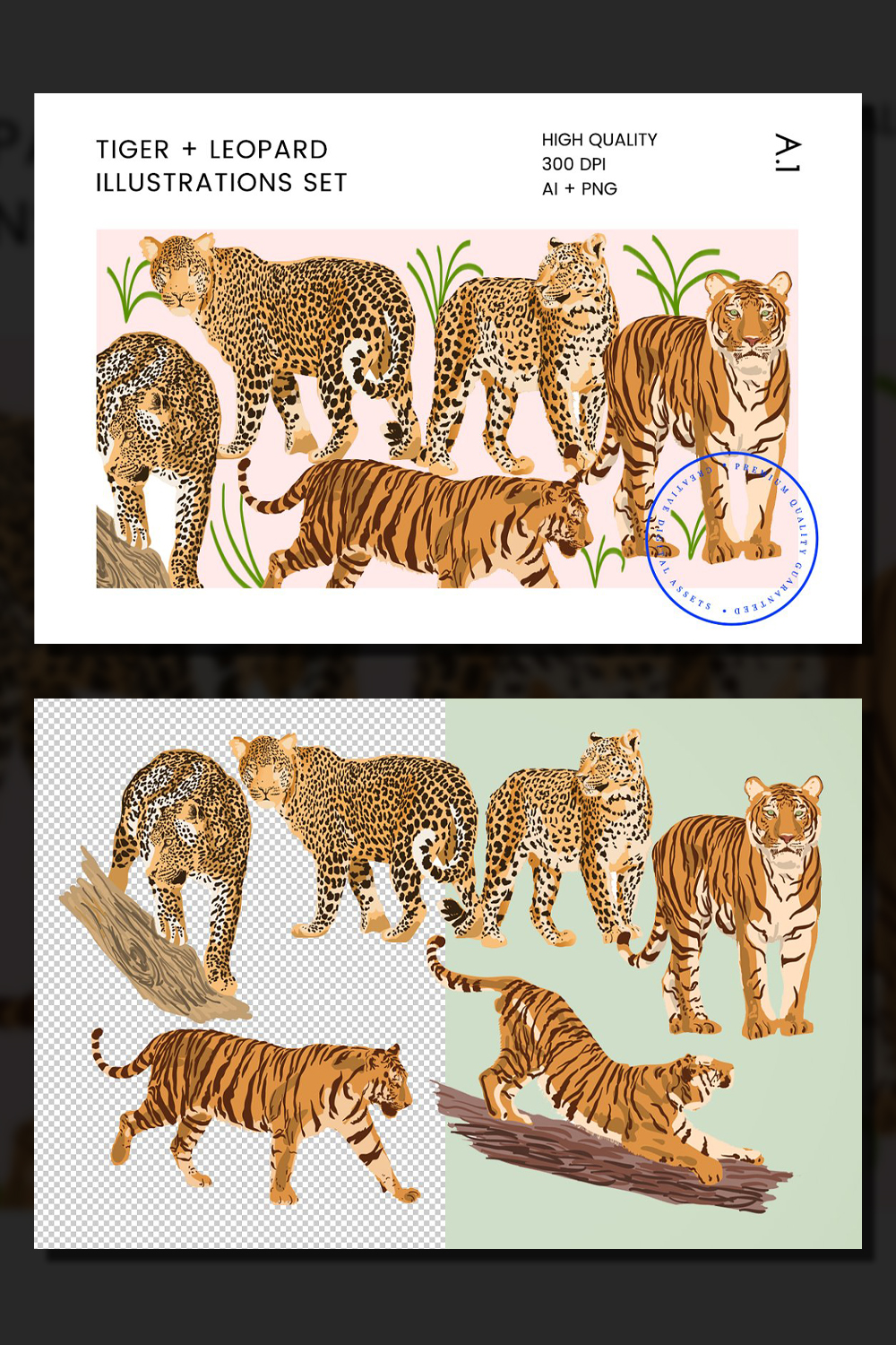 3841527 tiger leopard vector illustrations pinterest 1000 1500 23
