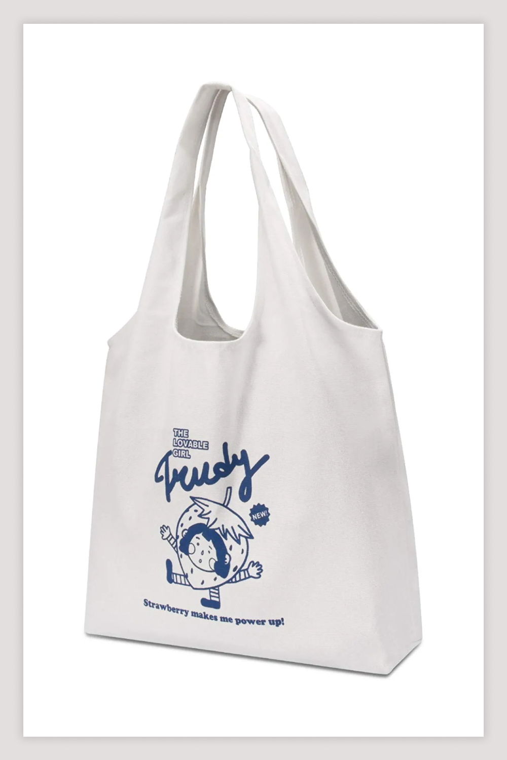 White Canvas Tote Bags with Inner Pocket Reusable Grocery Bag.