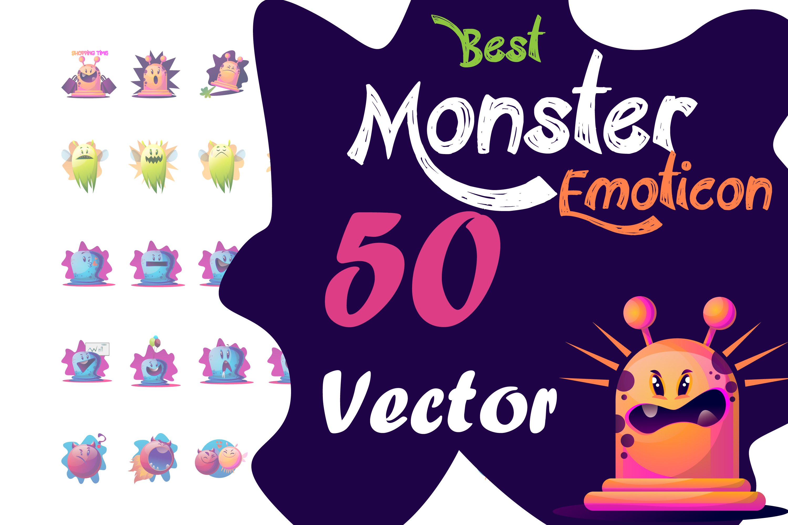 50X Monster Emotion Illustrations.