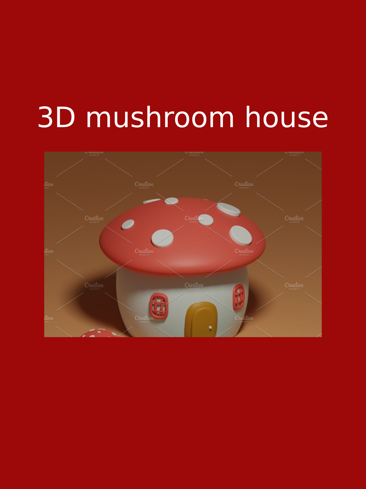 3d mushroom house pinterest image preview. 347