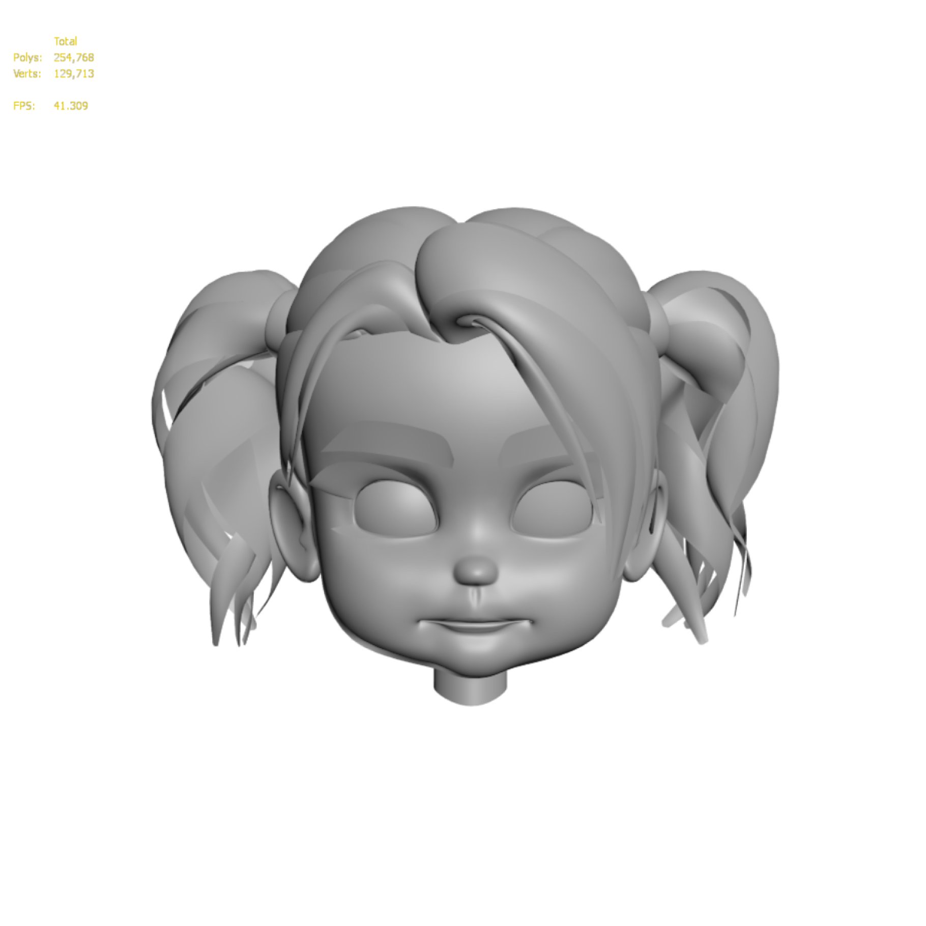Head of girl graphic mockup on a white background.