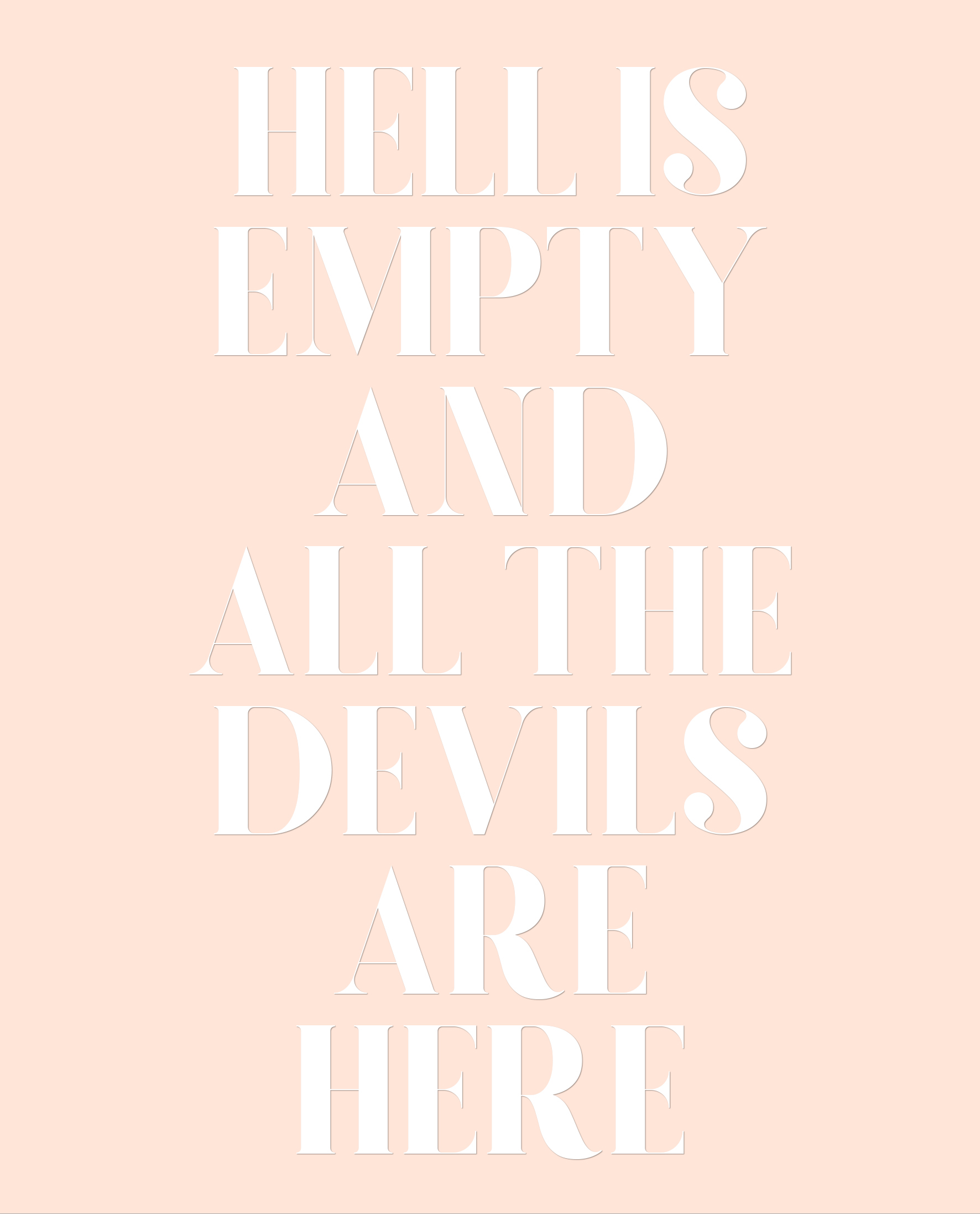 Light peach background with white font.