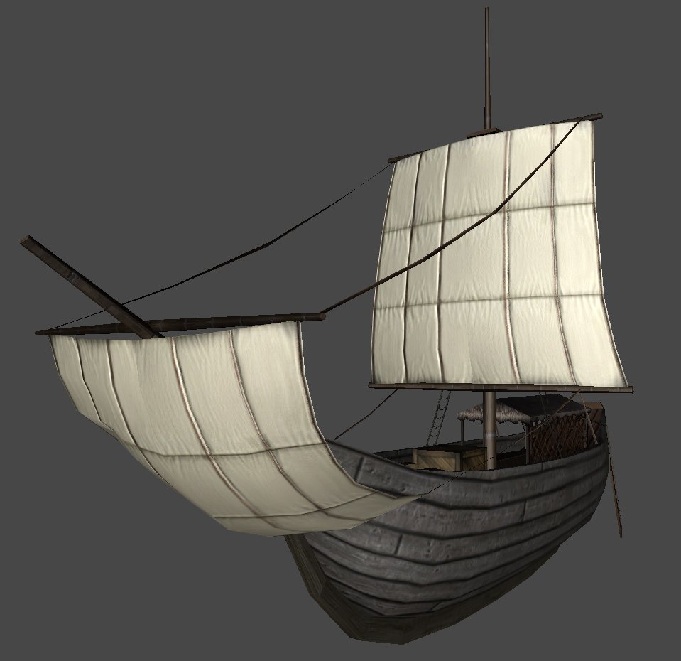 Roman ship mockup on a dark gray background.