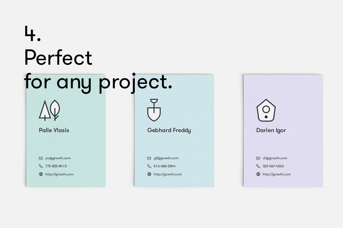 3 examples of perfect for any project on a gray background.