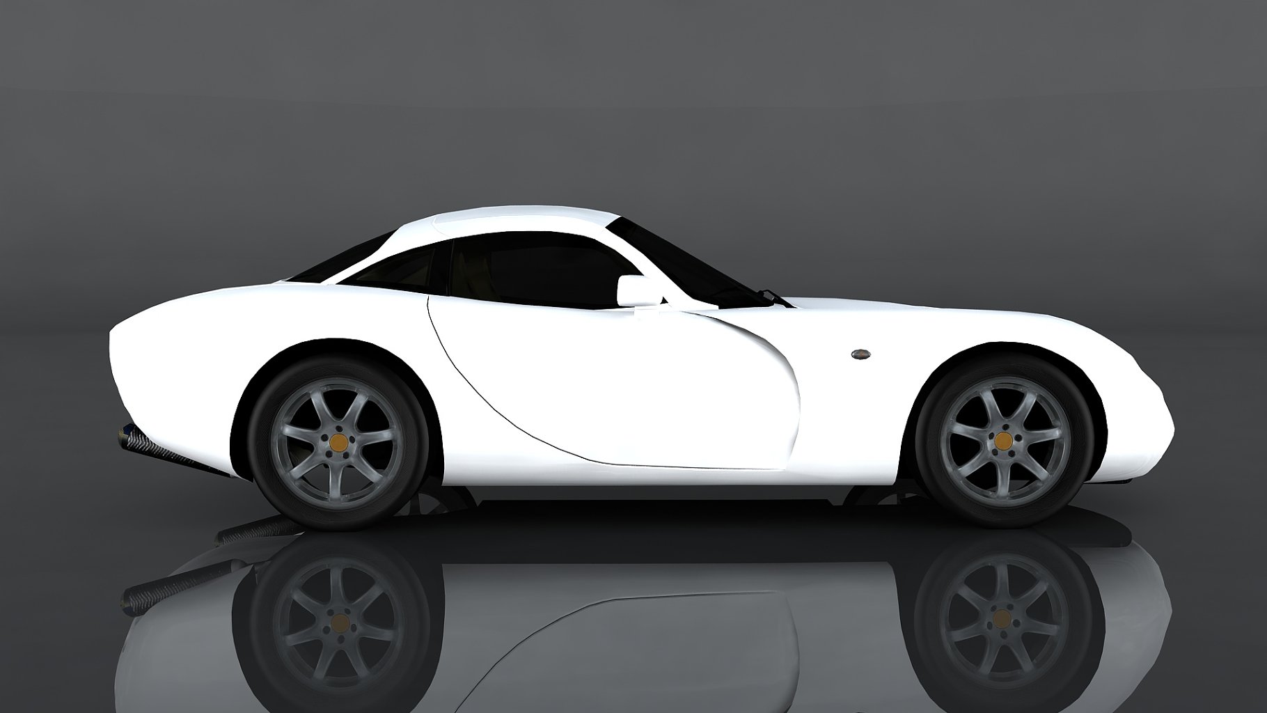 Mockup in the side of 2001 tvr tuscan s car.