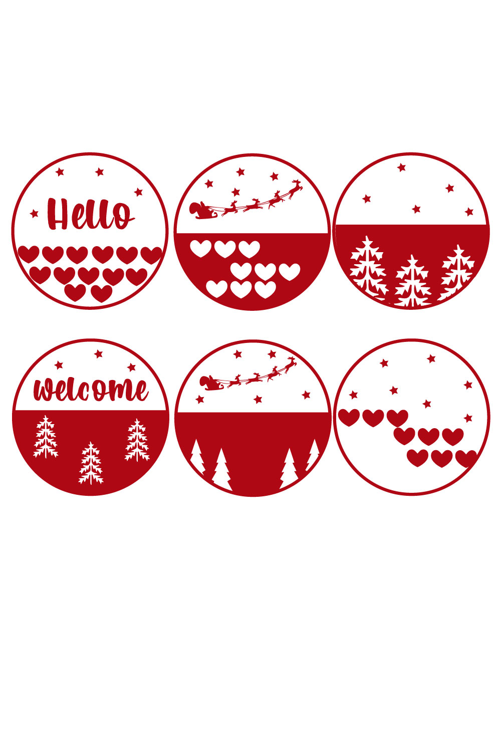 Pinterest image with Christmas Ornament SVG Bundle.