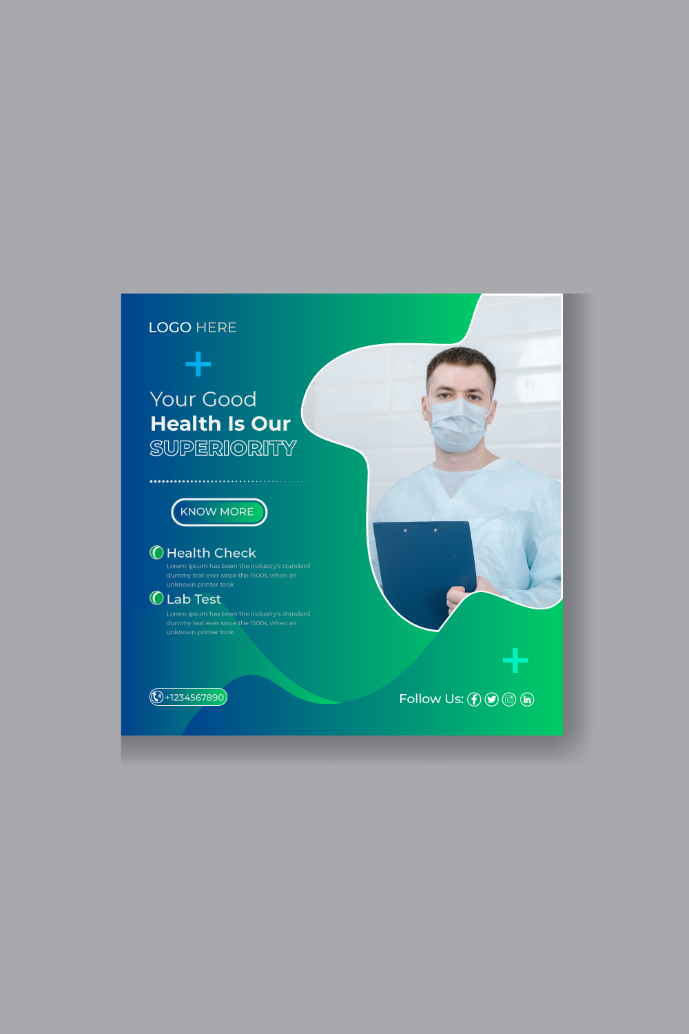 Image of irresistible medical health care social media post template
