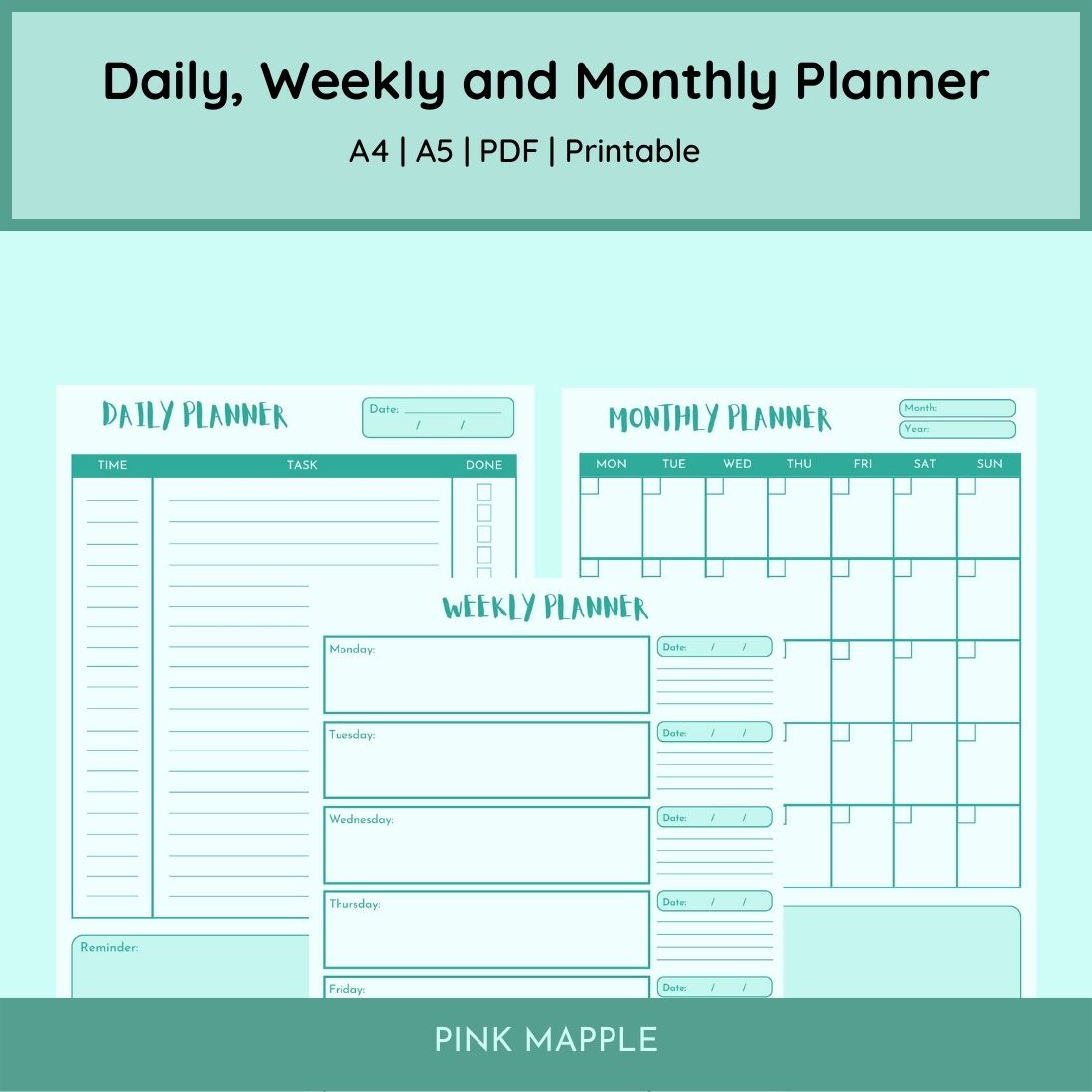 Office Task Printable Planner Design preview image.