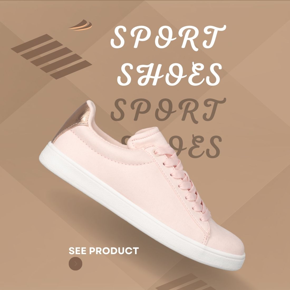 Ad example for light pink shoes.