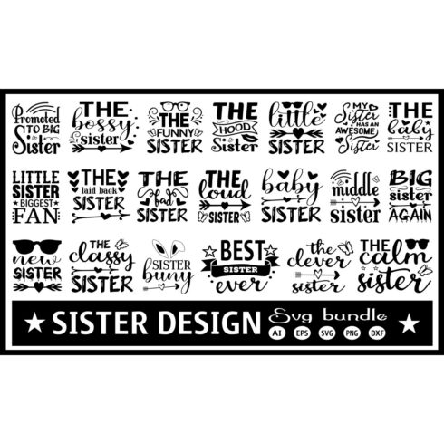 Sister SVG Design Bundle cover image.