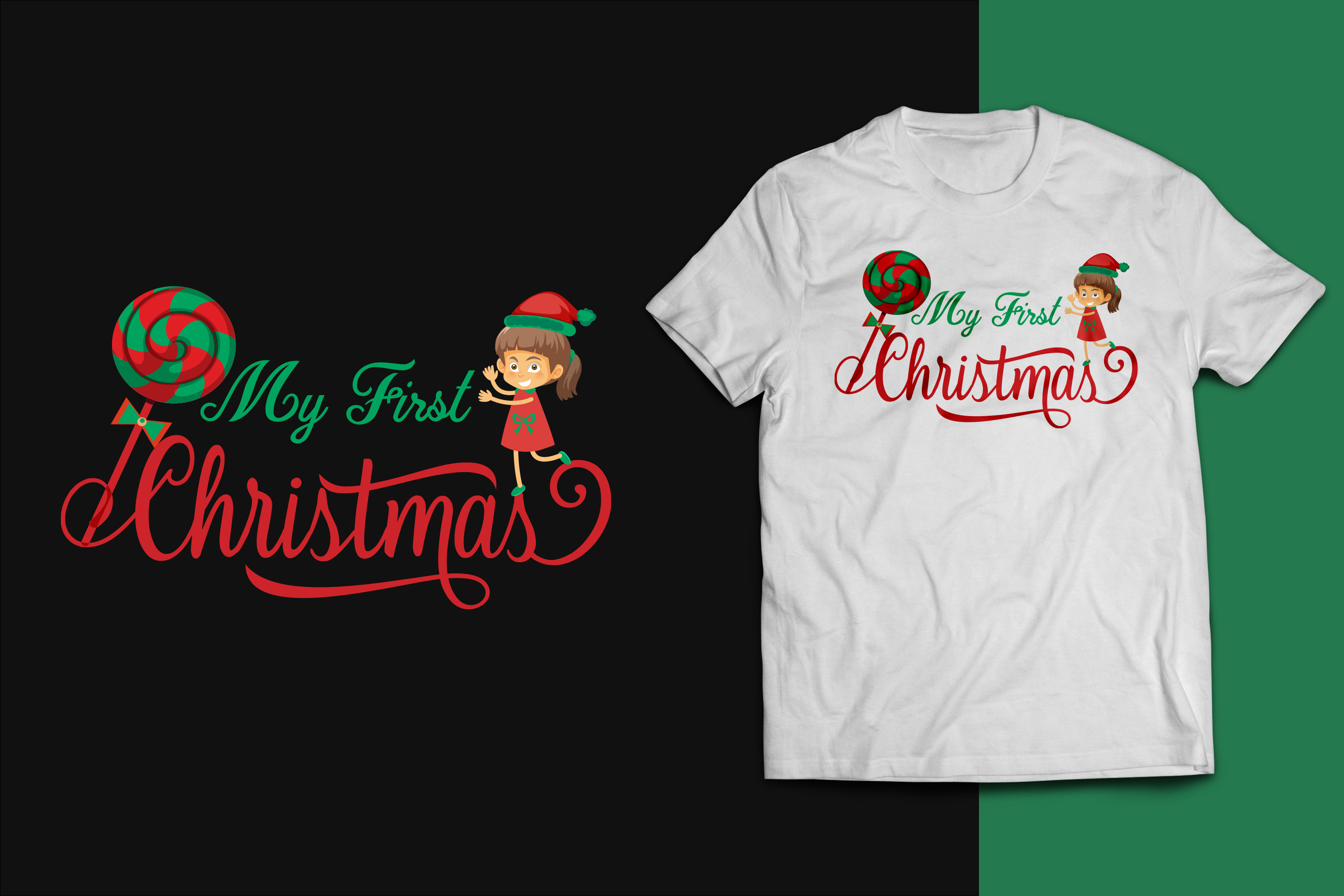 T-shirt My First Christmas Designs Bundle preview image.