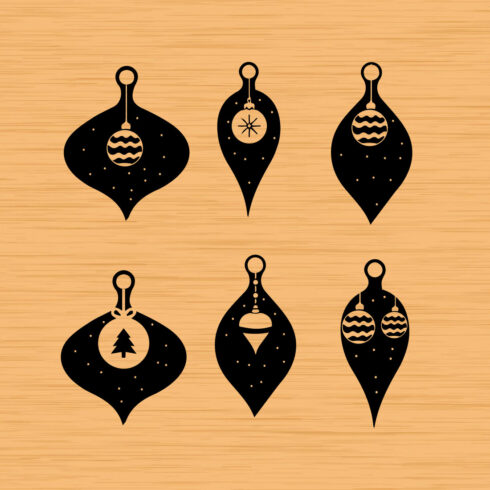 A selection of black marvelous images of Christmas tree ornaments