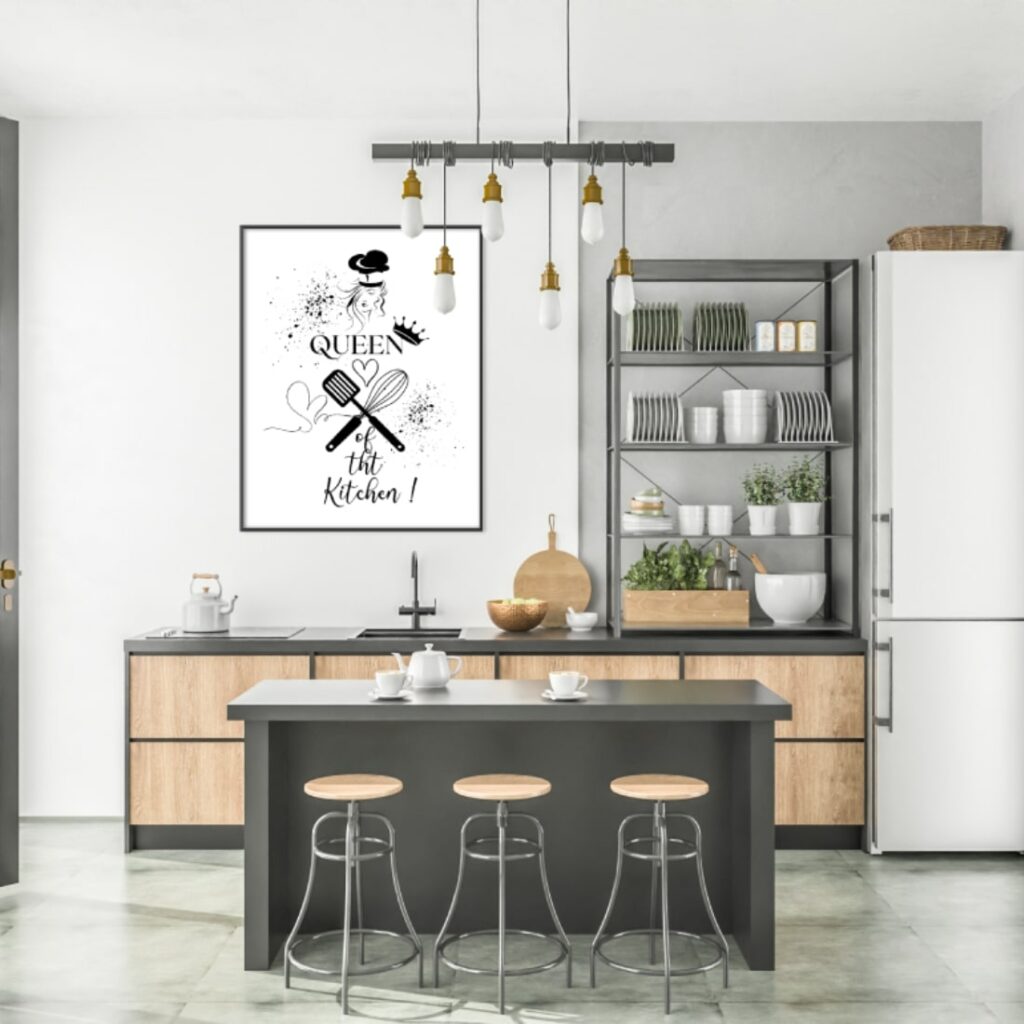 Queen of the kitchen Printable wall art home quote - MasterBundles