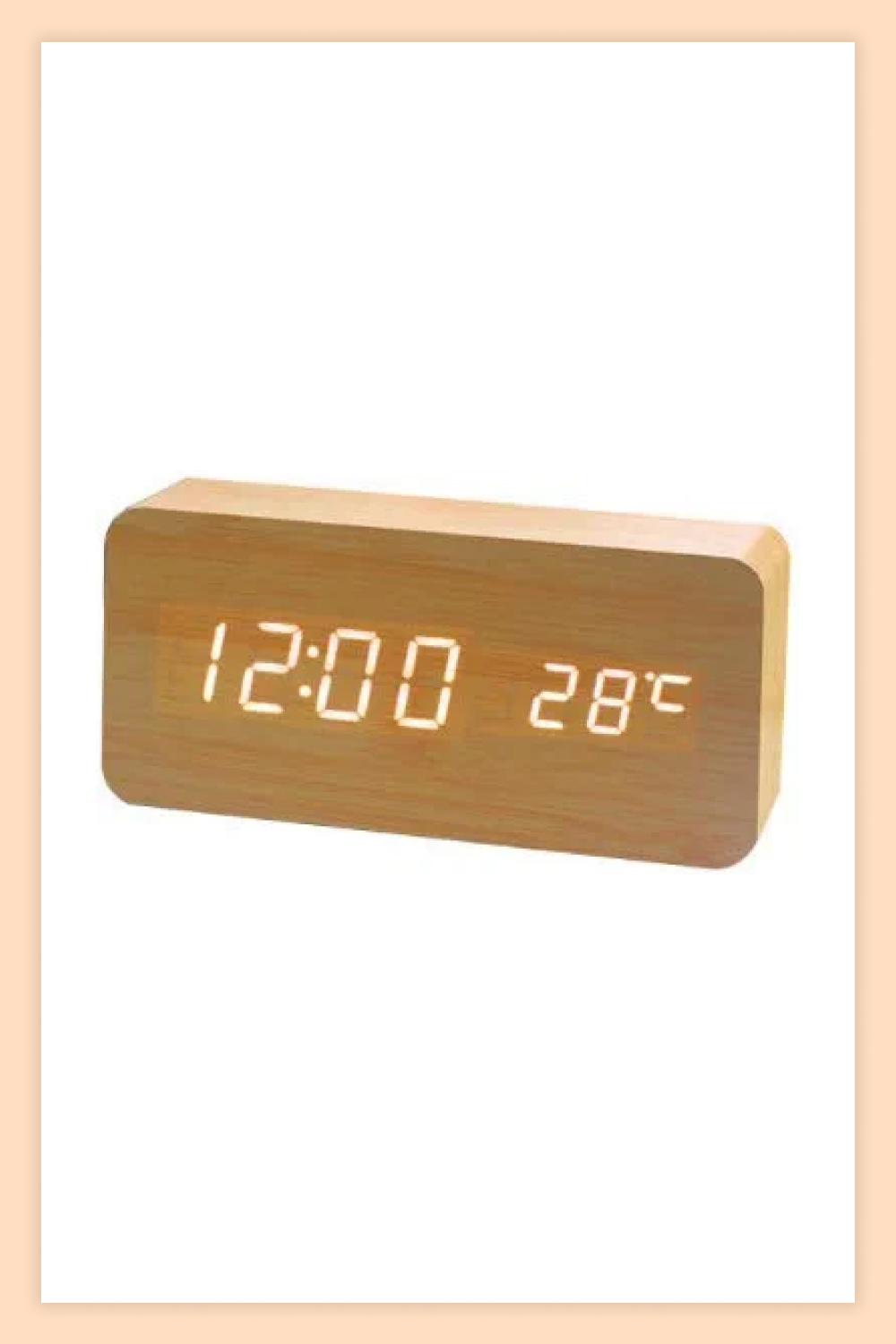 Wooden Alarm Clock Natural.