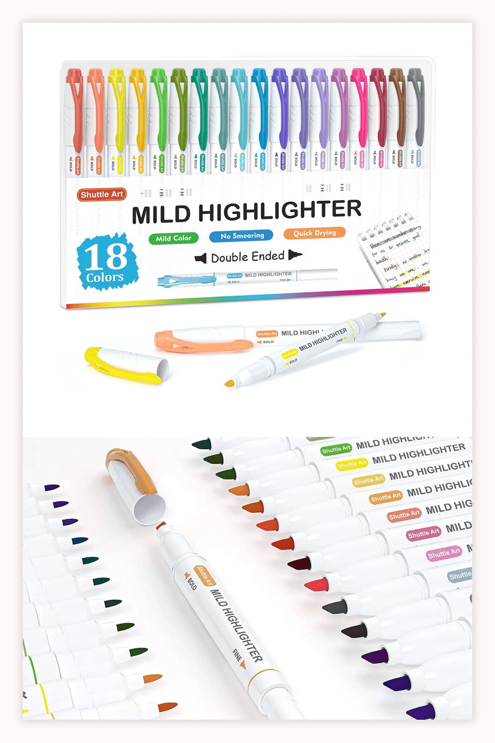 18 Colors Pastel Highlighter Pens.