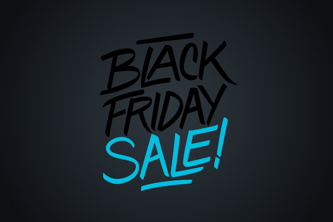 Dark matte background with black Friday lettering and sale in a turquoise red.