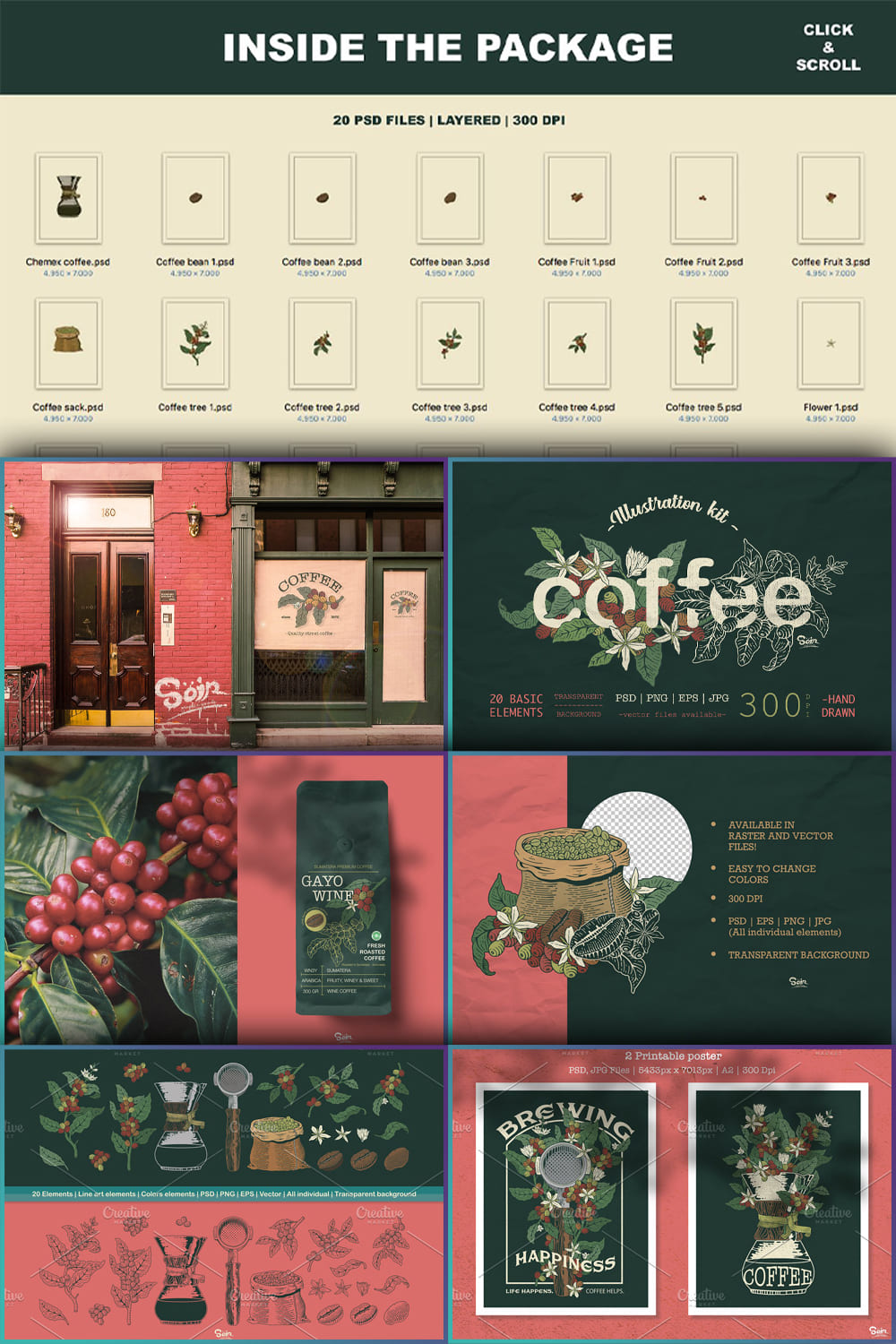 Coffee Illustration Kit - Pinterest.