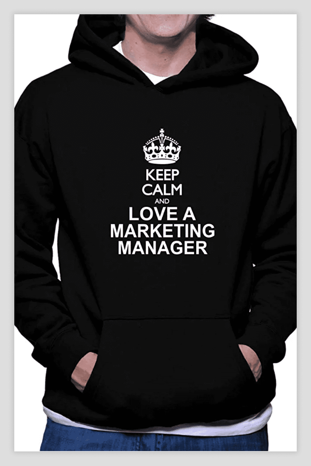 Black Teeburon Keep Calm and Love a Marketing Manager Hoodie.