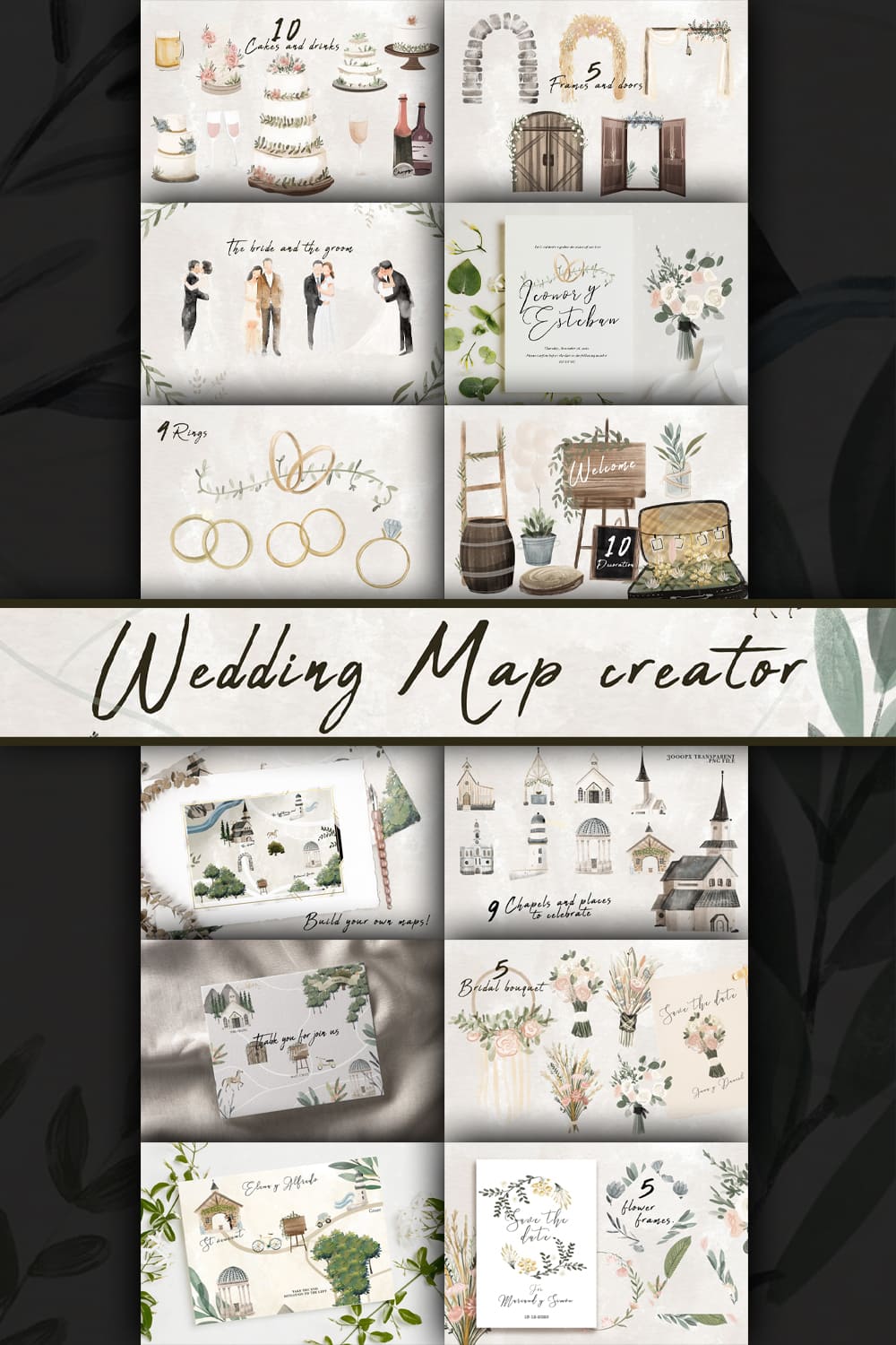 Wedding Map Creator Watercolor - Pinterest.