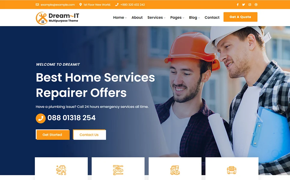 Handy homepage of dreamit handyman electrician and plumbing repair.