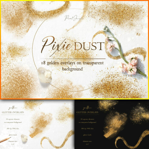 Glitter Pixie Dust Overlays - 18 PNG.