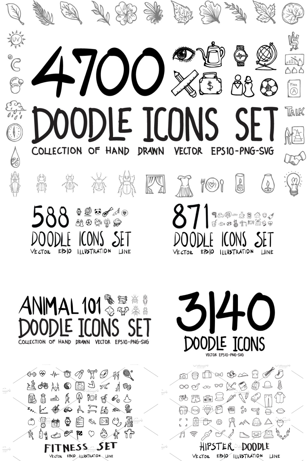 4700 Hand Drawn Doodle Icons - Pinterest.