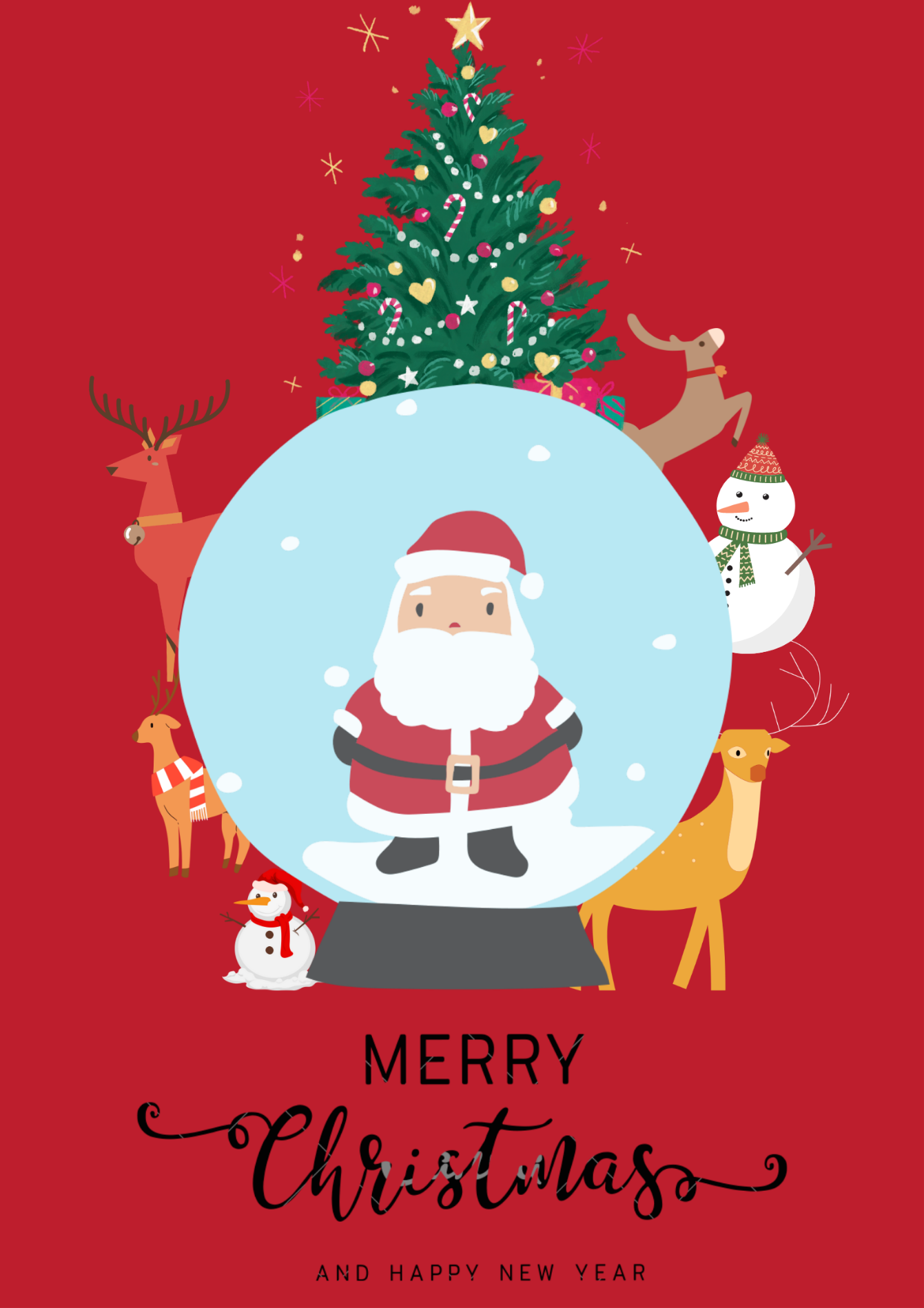 Awesome Kids Christmas Santa T-shirts Design preview image.