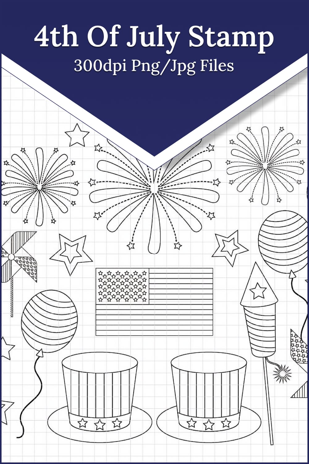 4th of July Stamp (DS41) - Pinterest.