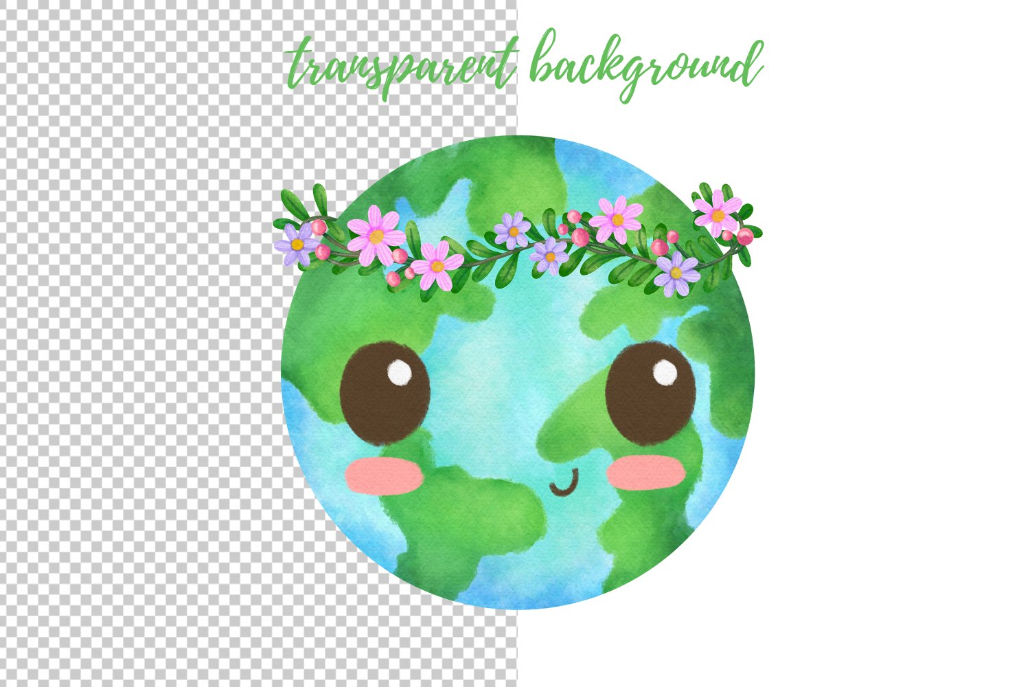 Nice and shy green planet with a wreath.