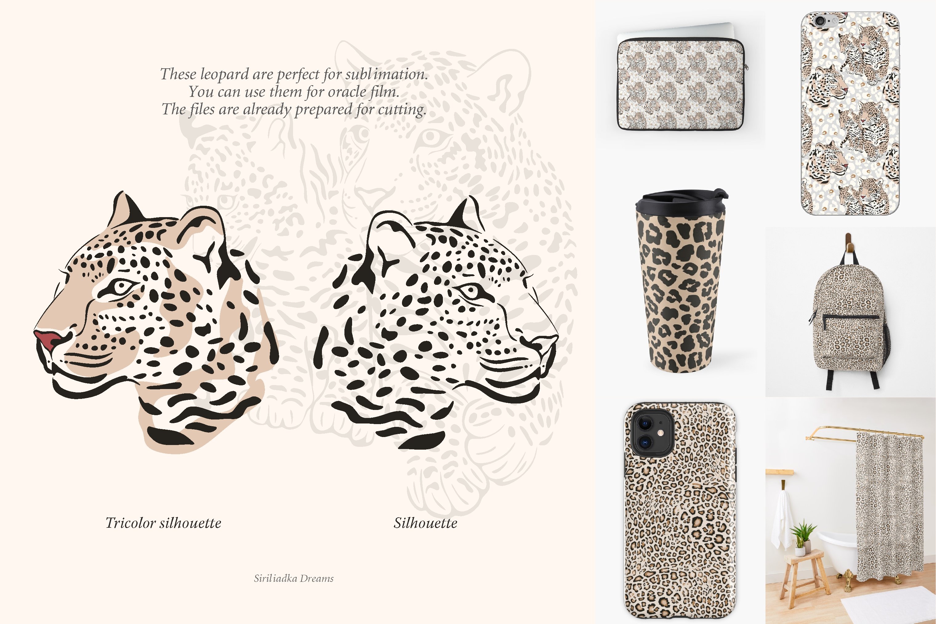 Use these leopards illustrations for different textures.