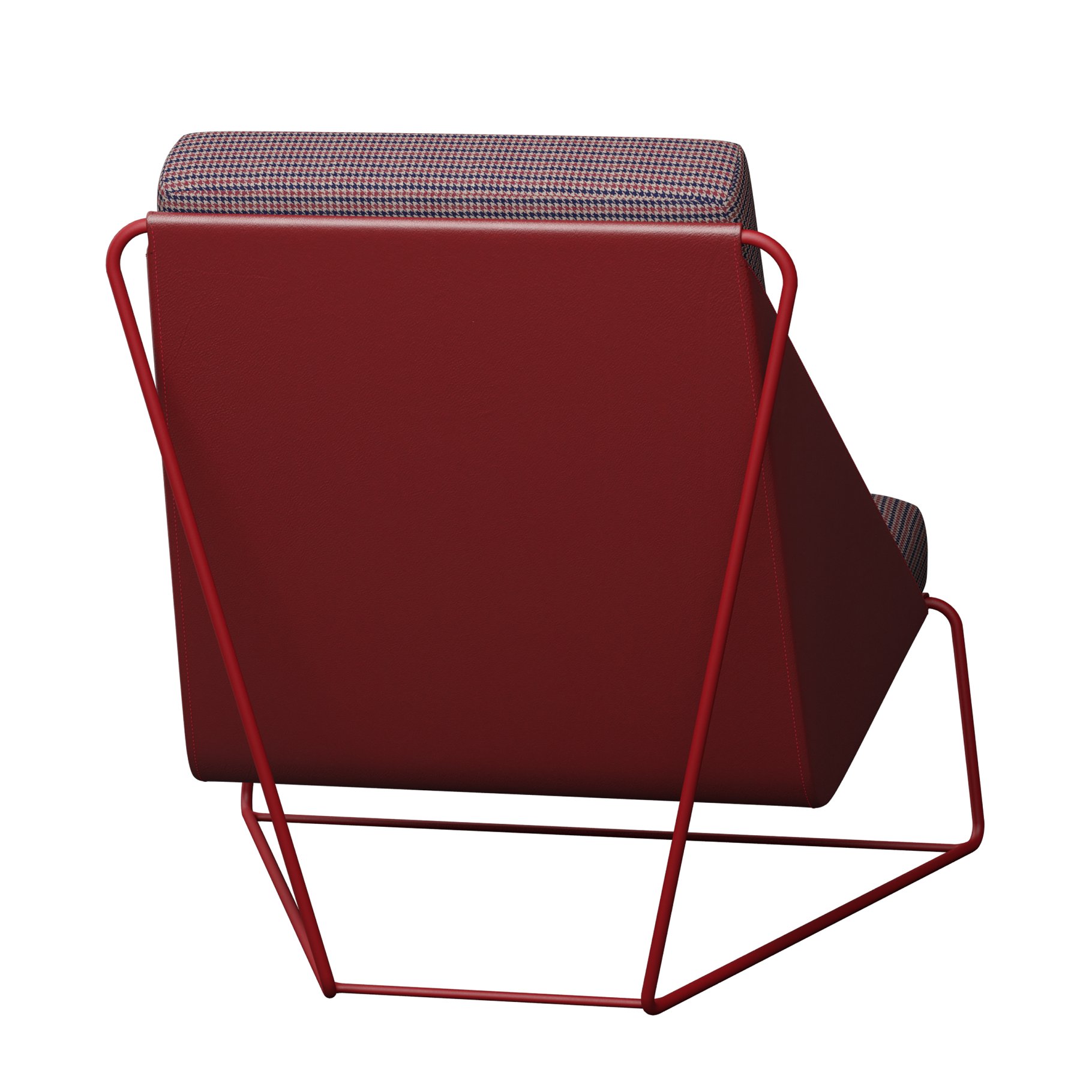 Rendering of a gorgeous 3d model of a red chair back view