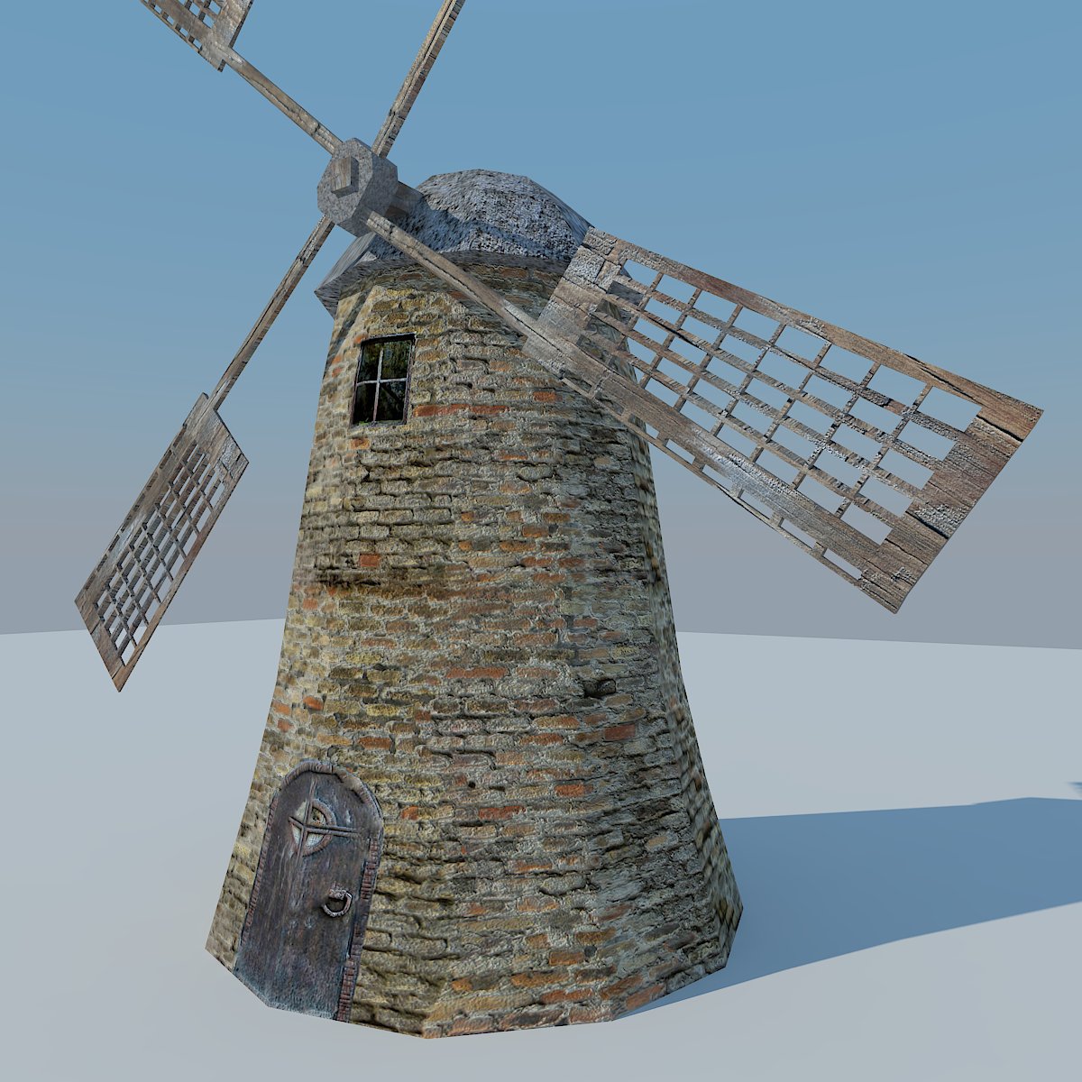 Low Poly Mill 3D model preview.