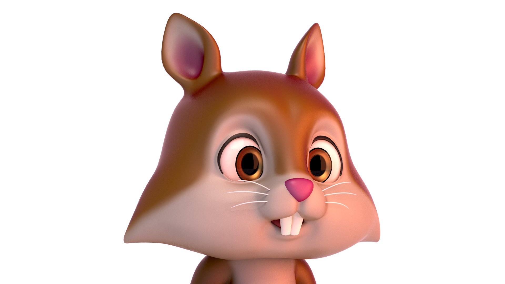 Cute squirrel 3D model design.
