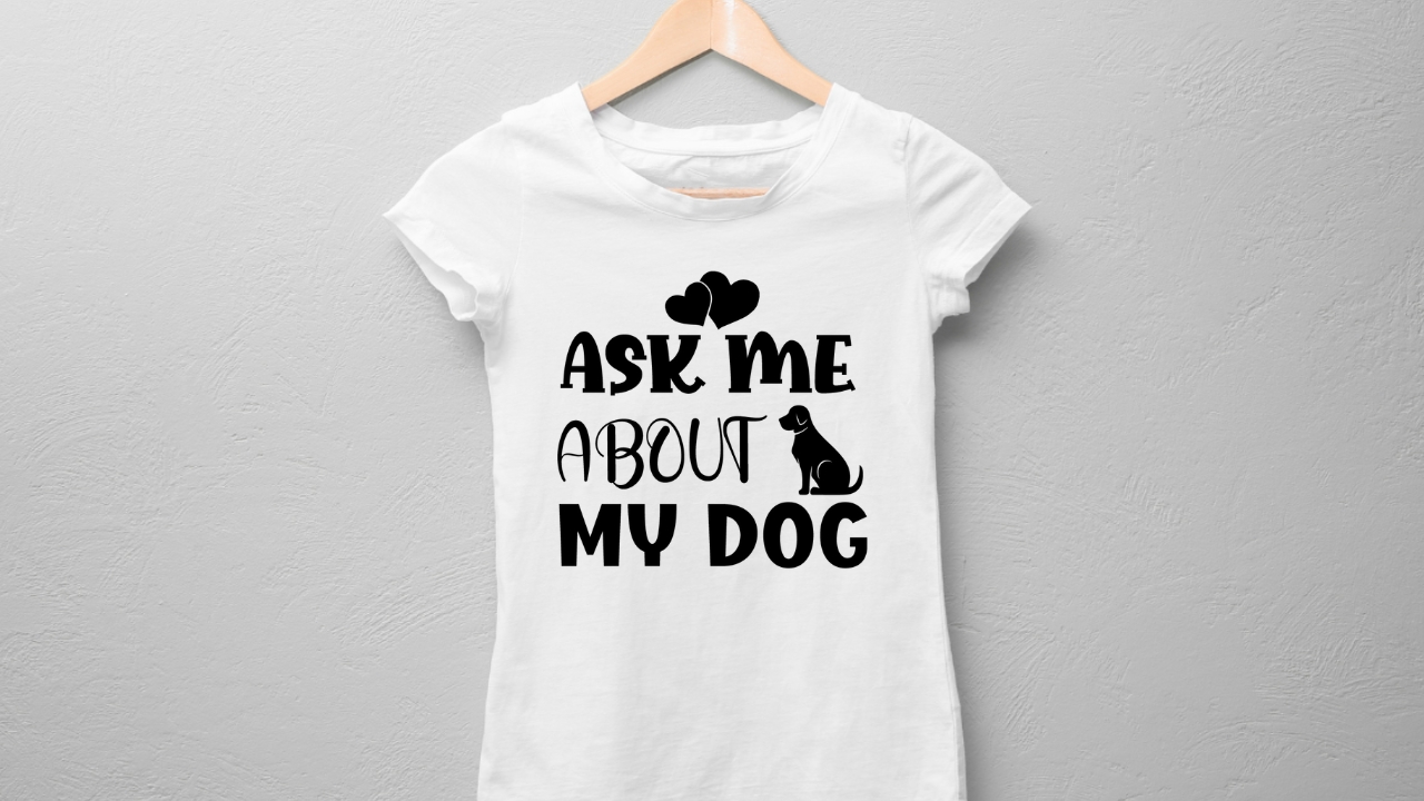 Ask Me About My Dog T-shirt Typography Design preview image.