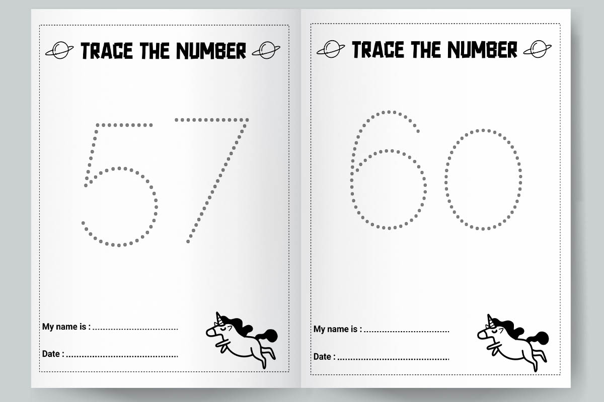 Number Tracing Single Design preview image.