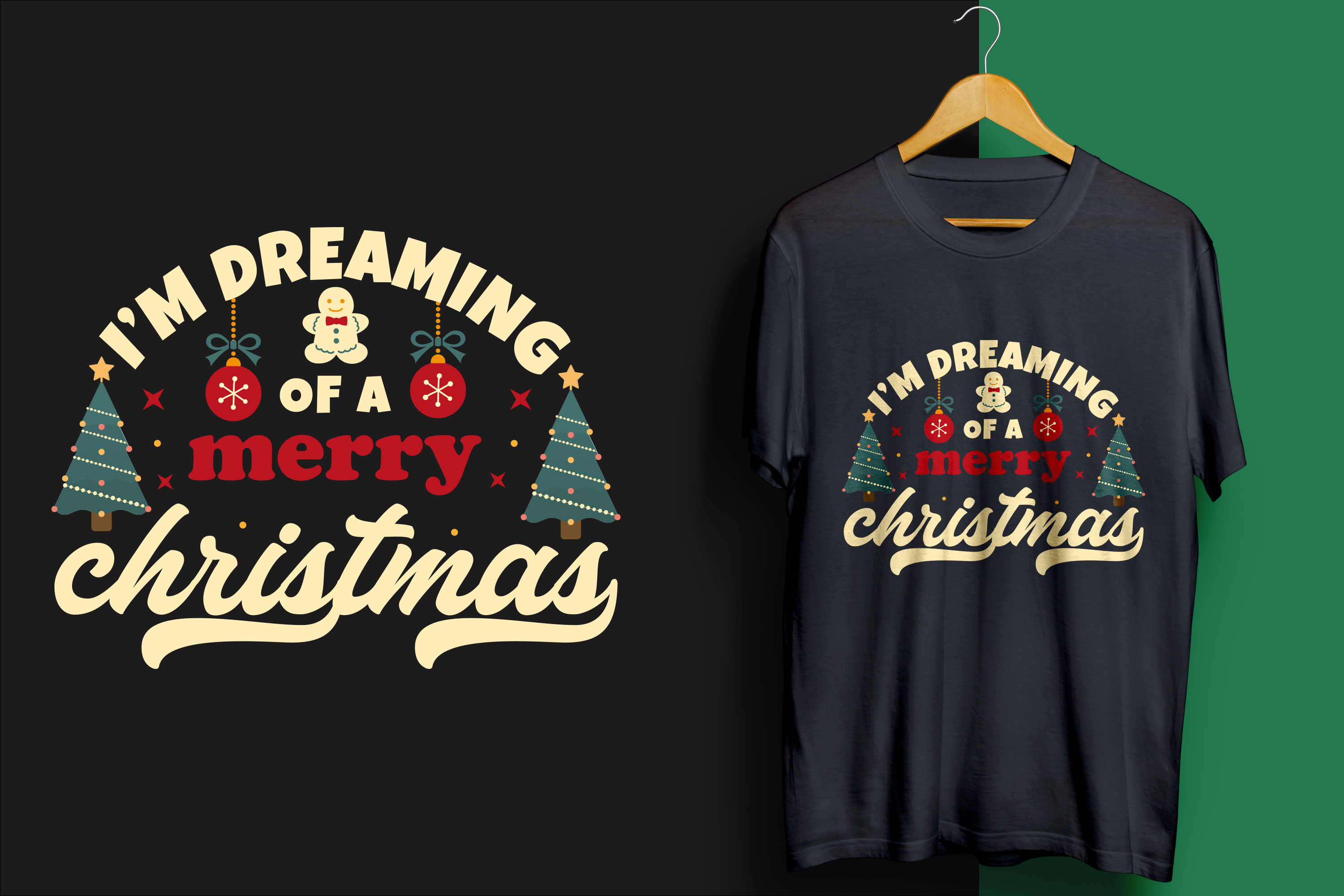 T-shirt Dreaming of Christmas Designs Bundle preview image.