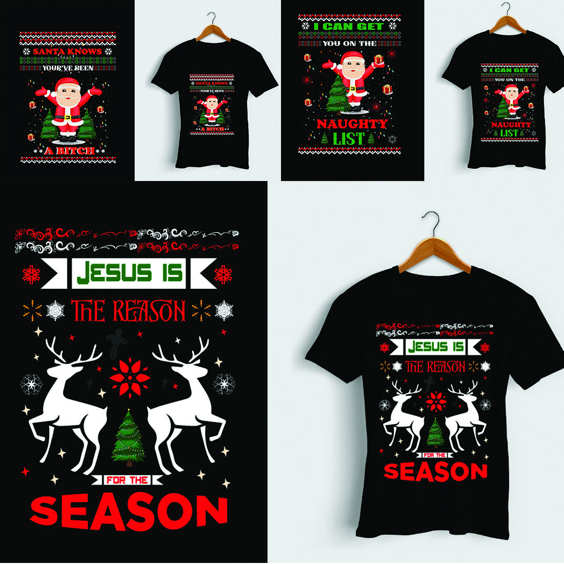 T-shirt Christmas Design Bundle cover image.