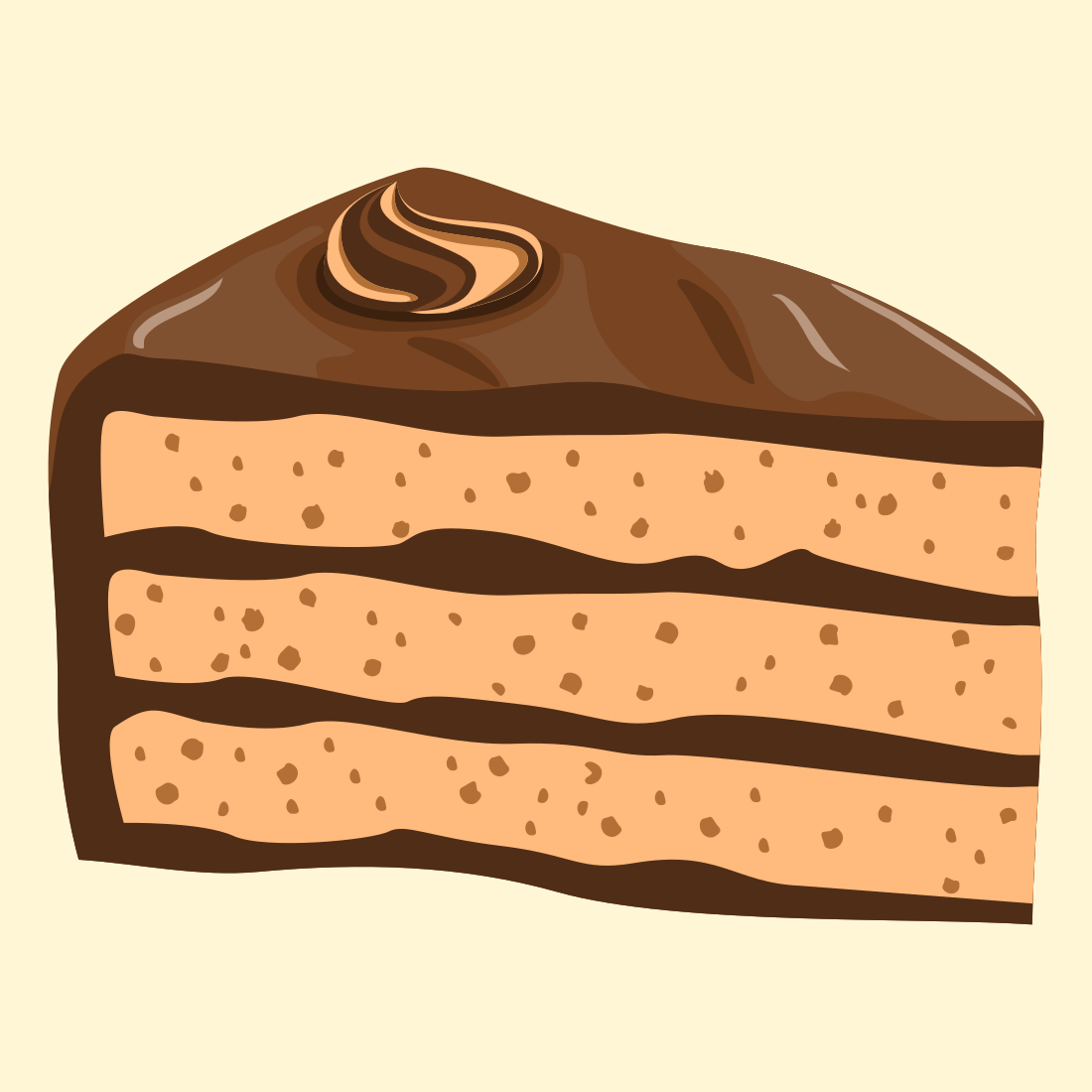 Chocolate Cake Vector Graphic Illustration preview image.