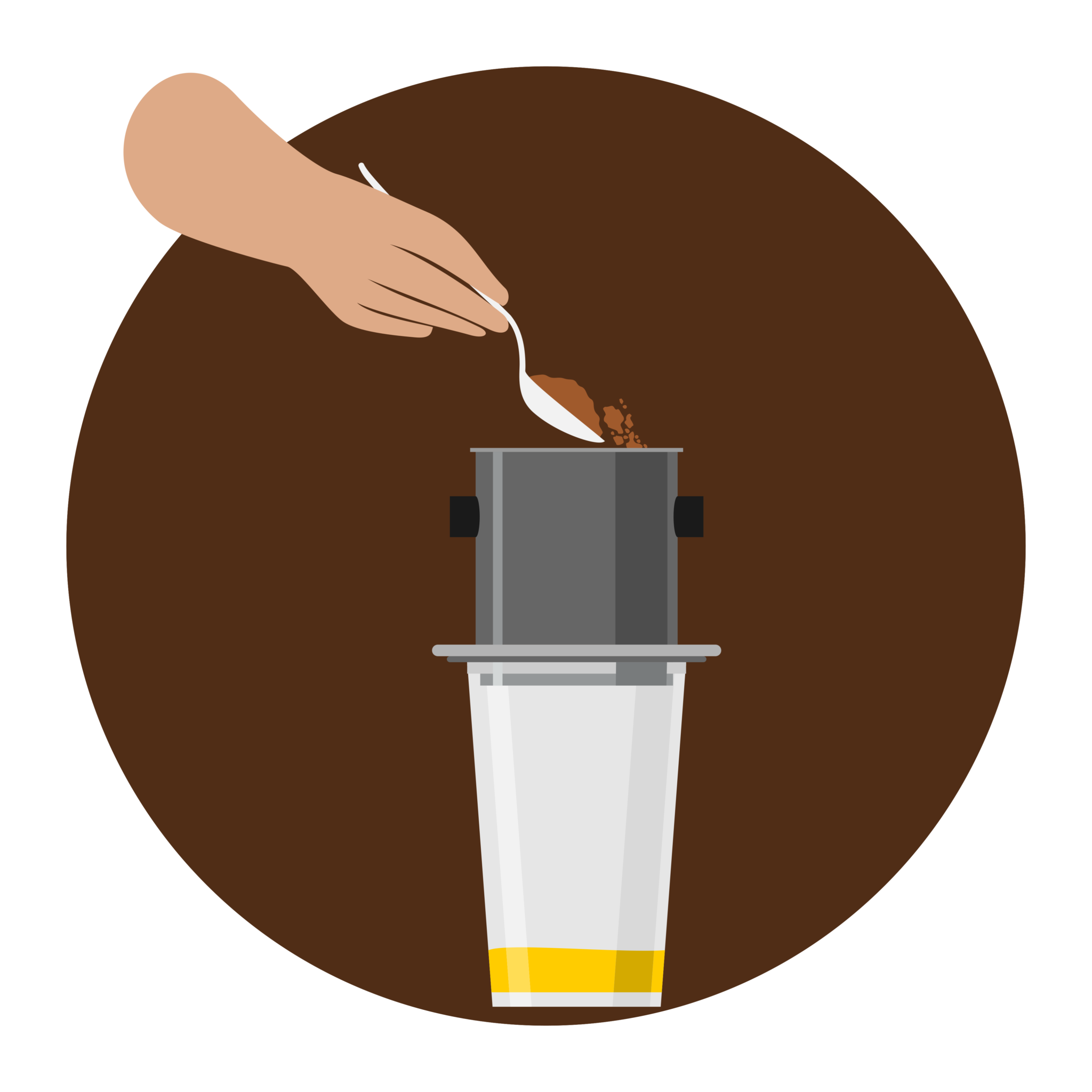 Vietnamese Coffee Drip Instruction Vector Illustration Icons Set